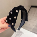 Velvet Rhinestone Wide Headband Luxury Hair Accessories Bow Knot Wedding Bride Hairband Baroque Vintage for Women Girls Gift